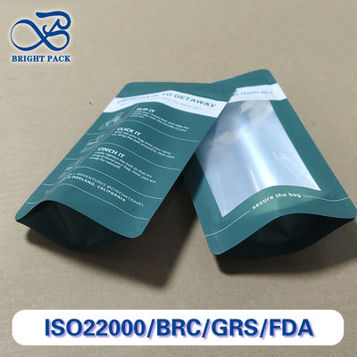 विंडो के साथ पीई स्टैंड अप फूड पैकेजिंग बैग 10 सेमी-50 सेमी चौड़ाई