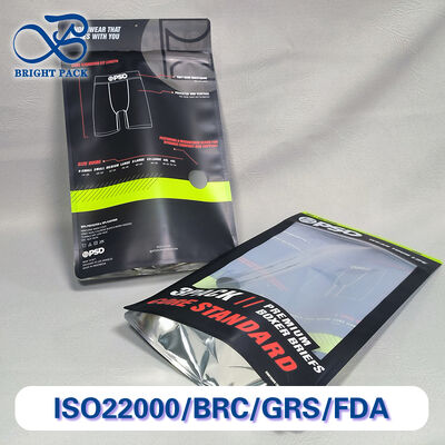 कपड़ों के लिए पुनः प्रयोज्य ज़िपर स्टैंड अप बैग