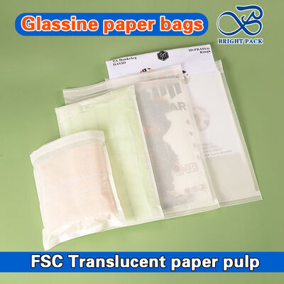 पर्यावरण के अनुकूल पैकेजिंग के लिए आत्म चिपकने वाली सील के साथ बायोडिग्रेडेबल कस्टम मुद्रित ग्लासिन पेपर बैग